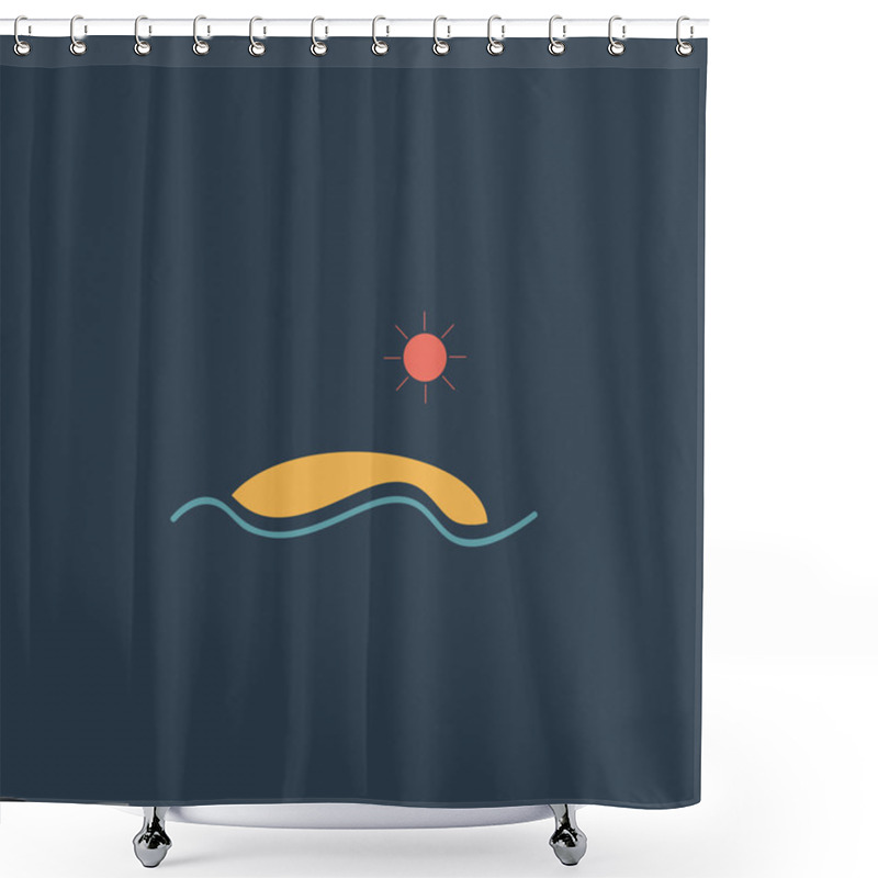 Personality  Island. Vector Illustration Shower Curtains