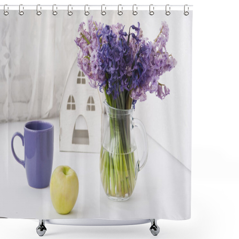 Personality  Purple And Green Morning Shower Curtains