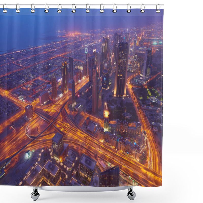 Personality  Dubai Night Skyline Shower Curtains