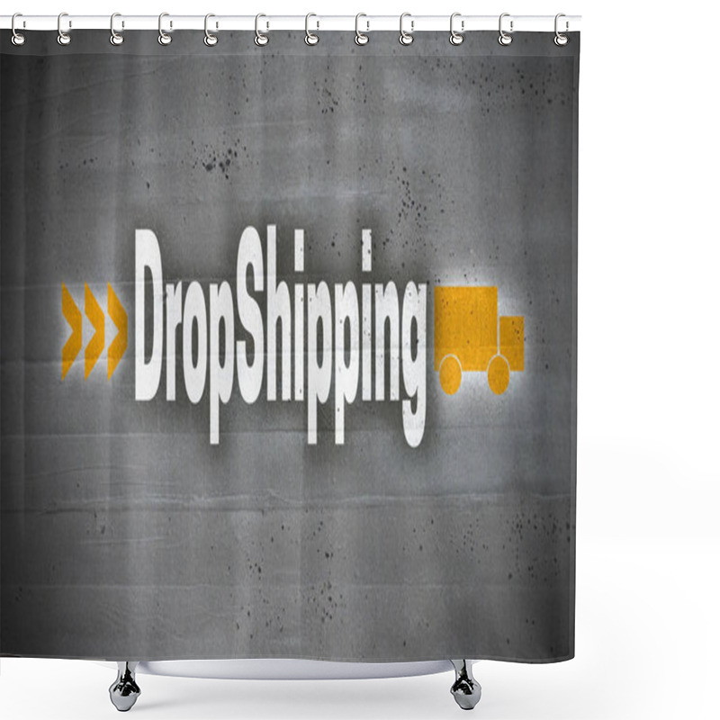 Personality  Dropshipping On Concrete Wall Background Shower Curtains