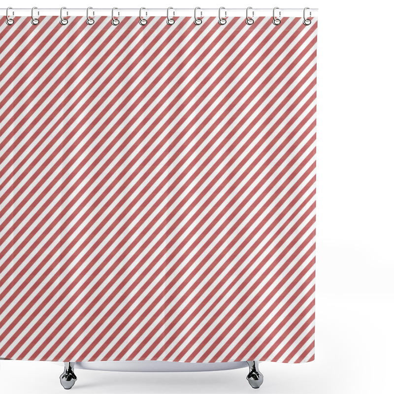 Personality  Red Diagonal Lines Pattern Shower Curtains