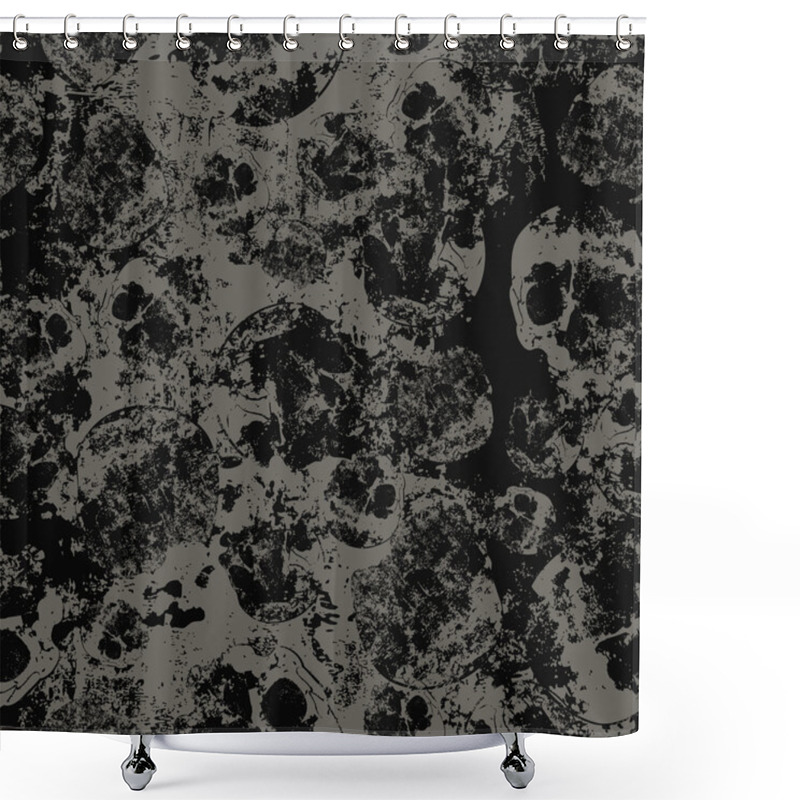 Personality  Seamless Pattern With Faded Skulls Shower Curtains