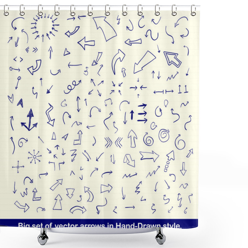 Personality  Blue Hand Drawn Arrows Set Shower Curtains