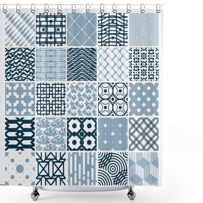 Personality  Monochrome Seamless Patterns Collection  Shower Curtains