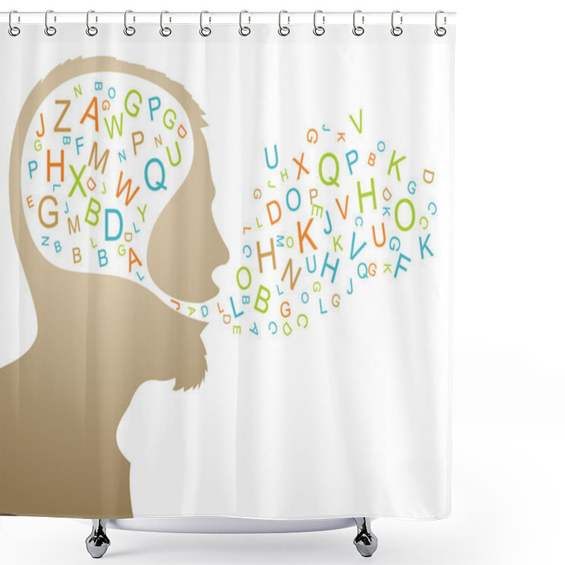 Personality  Abstract Speaker Silhouette Shower Curtains