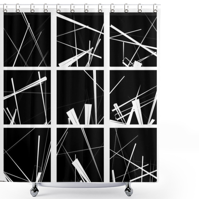 Personality  Abstract Lines Artistic Elements Set    Shower Curtains