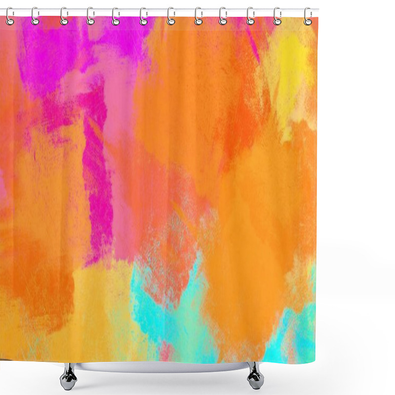 Personality  Abstract Background Art. 2d Illustration. Expressive Oil Painting. Brushstrokes On Canvas. Modern Art. Multi Color Backdrop. Contemporary Art. Expression. Artistic Digital Palette. Shower Curtains