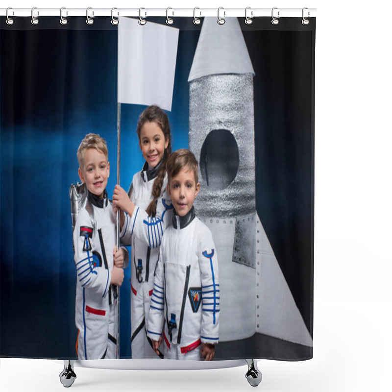 Personality  Kids Playing Astronauts Shower Curtains