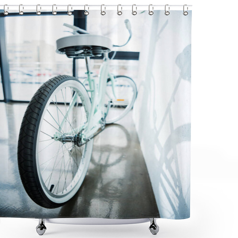 Personality  Hipster Bike At Wall Shower Curtains