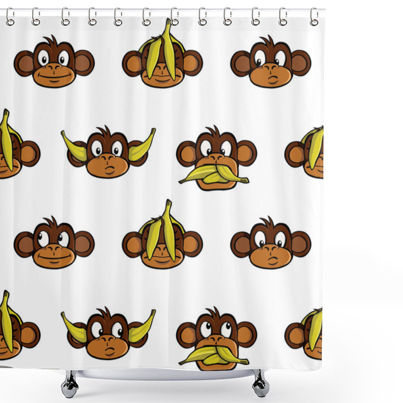 Personality  Monkey Heads Background Shower Curtains