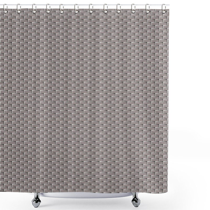 Personality  Vector Background With Gray Bricks. Chain Or Armor Metal Background Shower Curtains