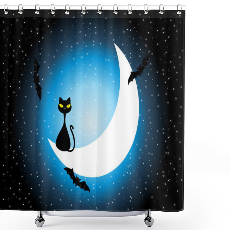 Personality  Illustration For Halloween Day Shower Curtains