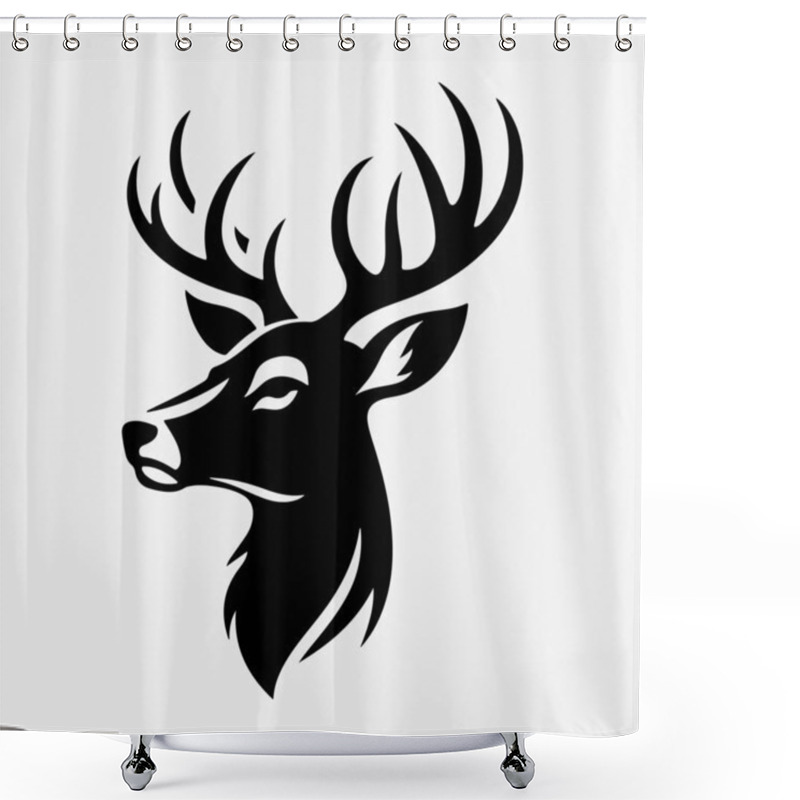 Personality  Deer Silhouette Vector Hade Logo  Shower Curtains