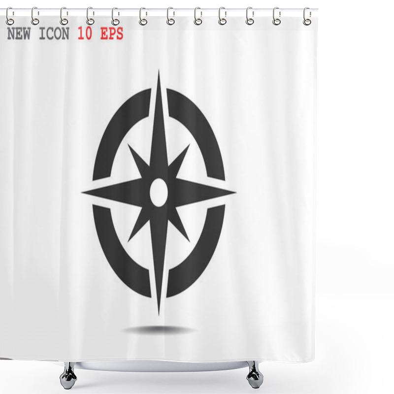 Personality  Compass Web Icon With Wind Rose Shower Curtains