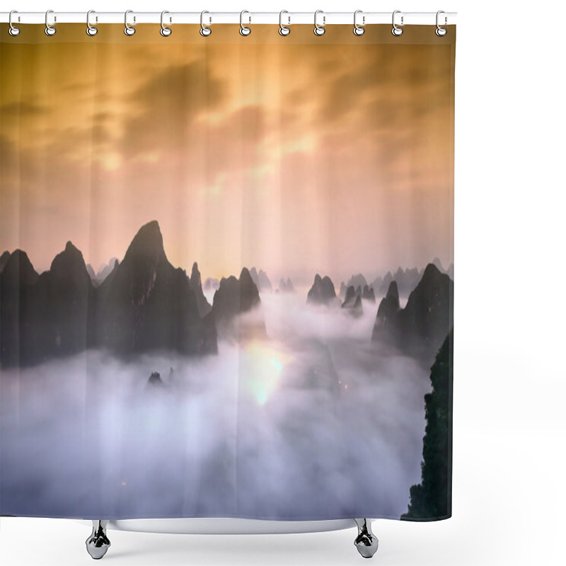 Personality  Karst Mountains Shower Curtains