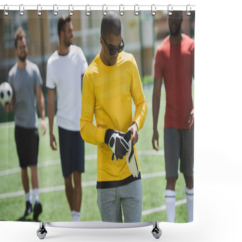 Personality  Multiethnic Soccer Players Shower Curtains