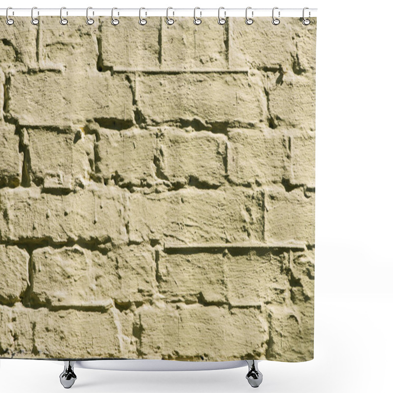 Personality  Full Frame Image Of Painted Brick Wall Background  Shower Curtains