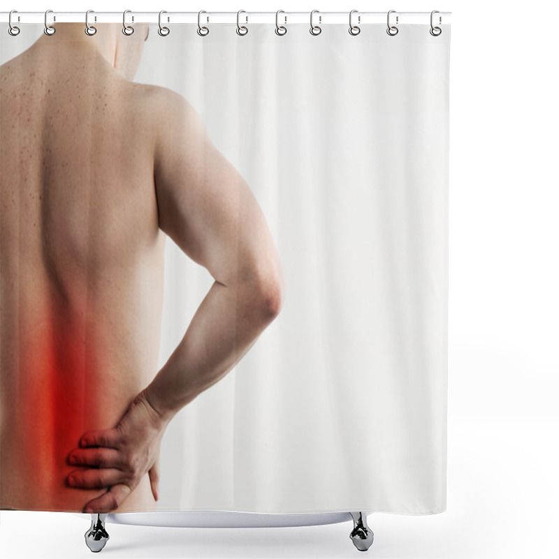 Personality  Man Back Pain Shower Curtains