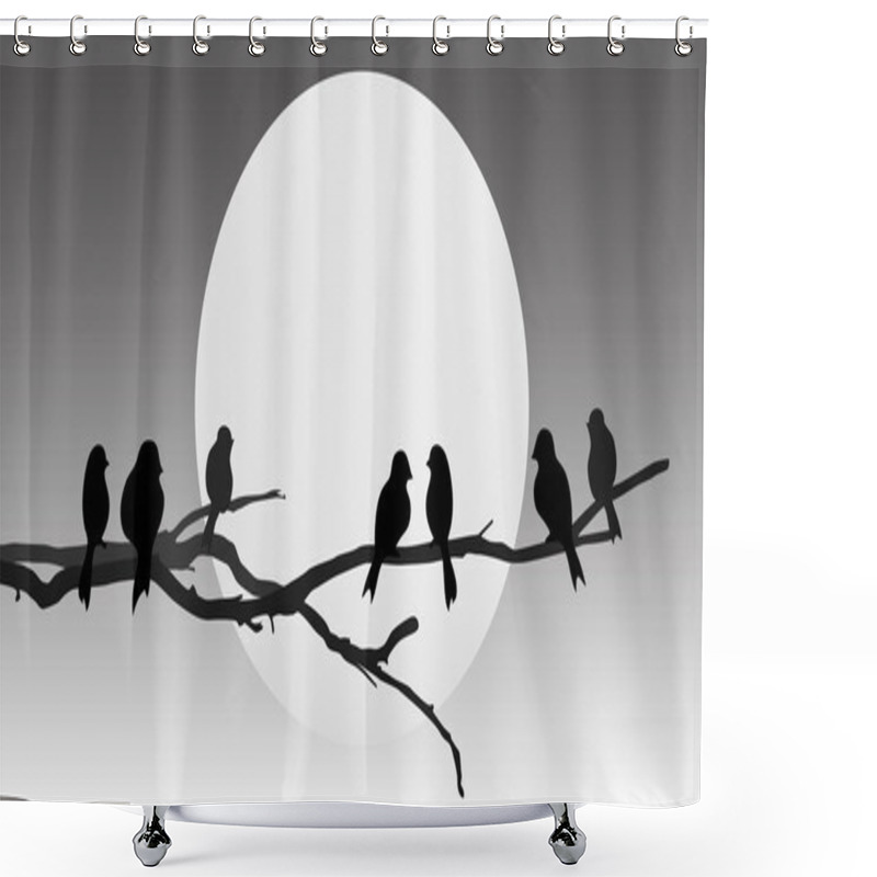 Personality  Birds Sitting On A Branch Shower Curtains