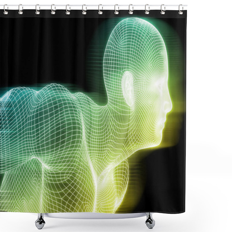 Personality  Human Wireframe Shower Curtains