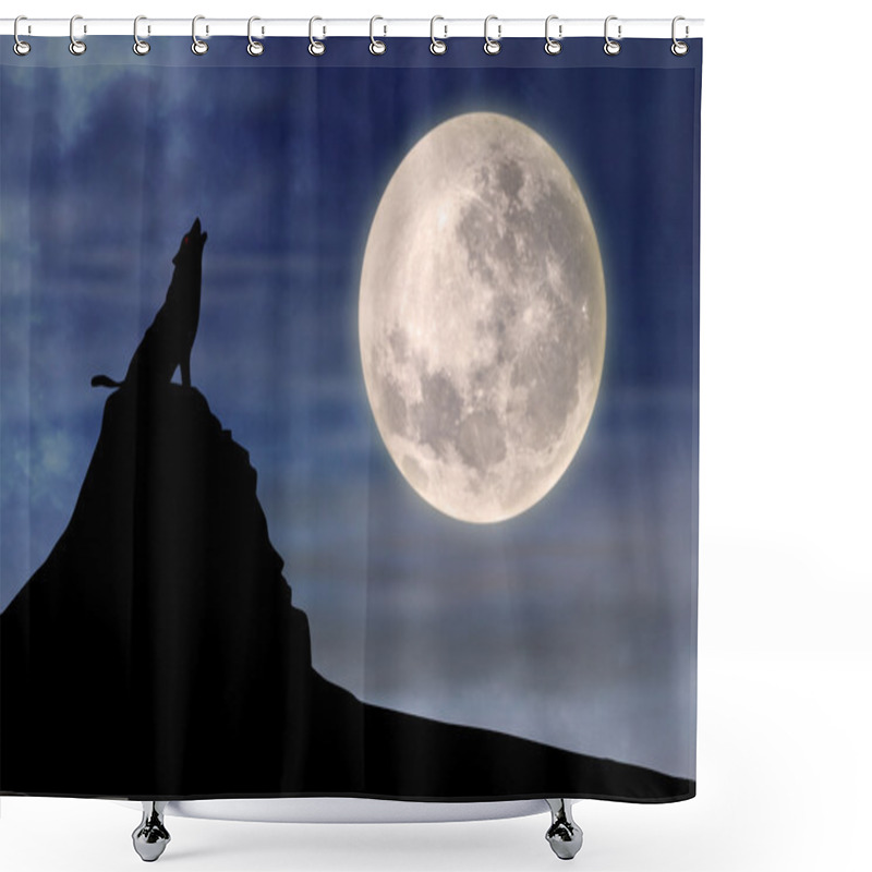 Personality  Wolf Howling At Full Moon 1 Shower Curtains