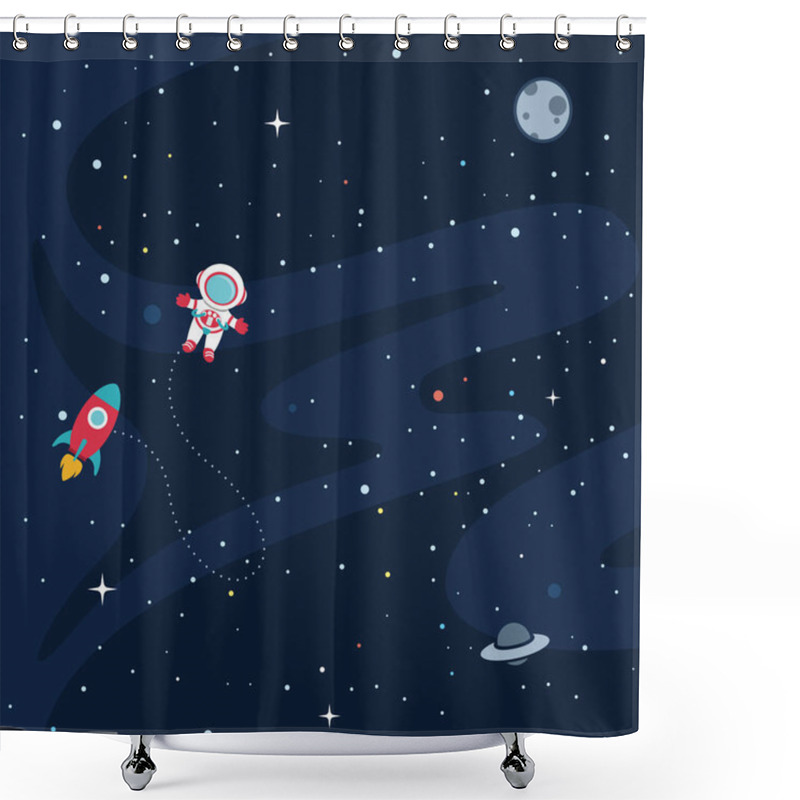 Personality  Vector Illustration Of Space Shower Curtains