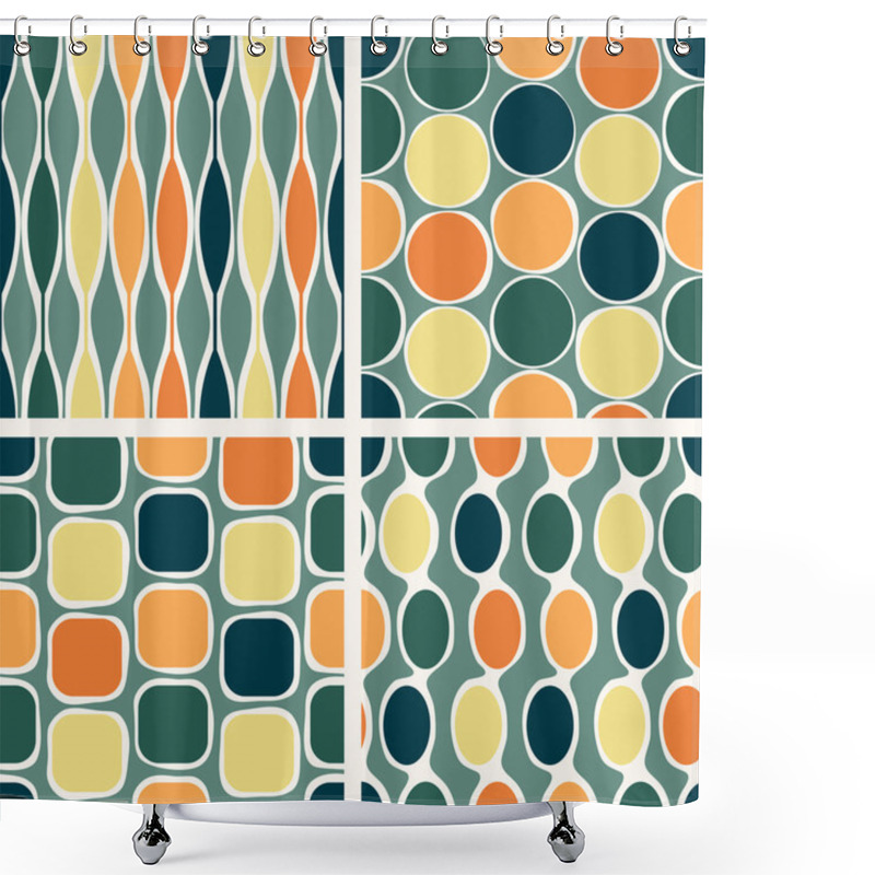 Personality  Seamless Retro Geometric Pattern Shower Curtains