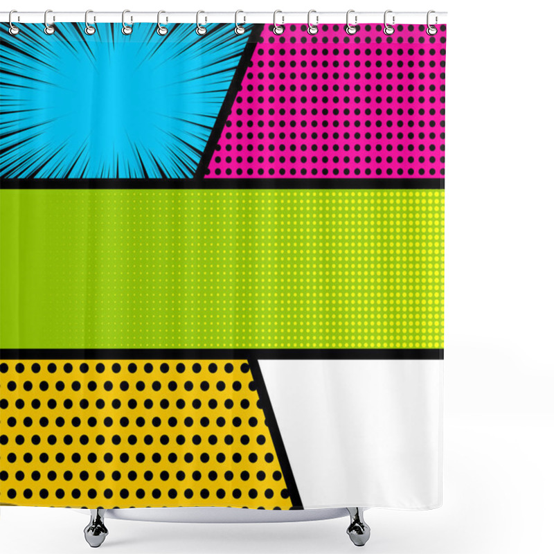 Personality  Pop Art Comic Book Strip Background Shower Curtains