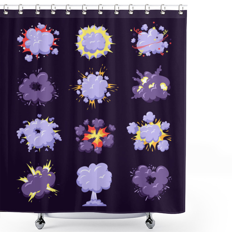 Personality  Boom Explosion Vector Illustration. Shower Curtains