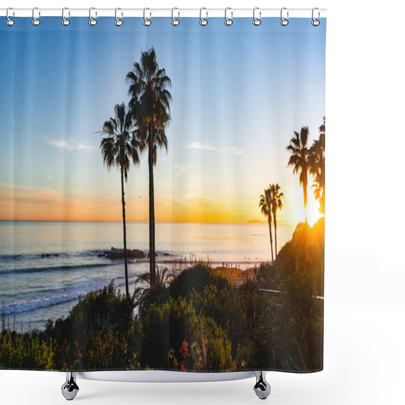 Personality  A View Of Laguna Beach Sunset At The Beach. Laguna Beach Is Located In Southern California. Shower Curtains