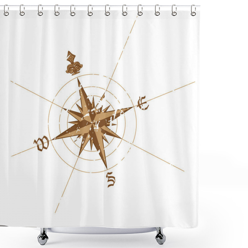 Personality  Wind Rose Compass Shower Curtains