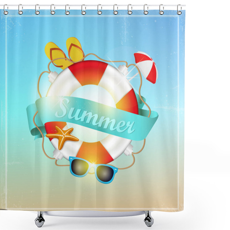 Personality  Summer Icon.  Vector Illustration Shower Curtains