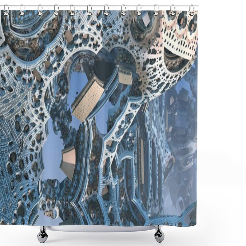 Personality  3D Fantasy Abstract Background From Strange Shapes, 3D Illustration Shower Curtains