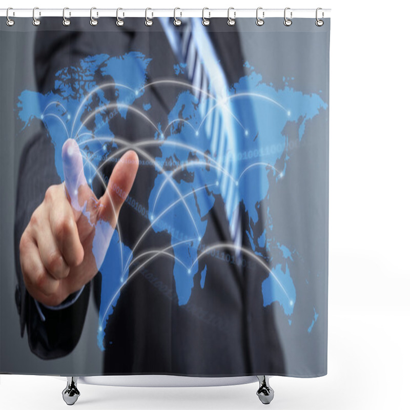 Personality  Global Communications Network Shower Curtains