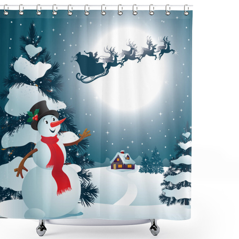 Personality  Snowman Shower Curtains