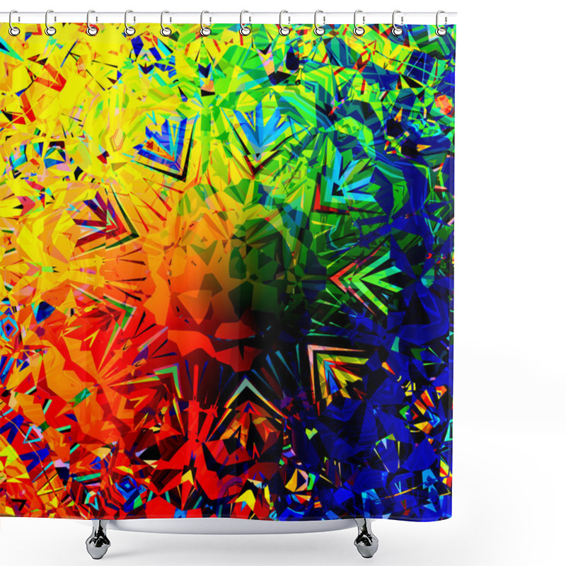 Personality  Colorful Digital Abstract Grunge Background - Digitally Generated Image - Creative Art Concept - Random Colored Shapes - Modern Geometric Pattern - Phantasmagoric Composition - Decorative Artistic Shower Curtains