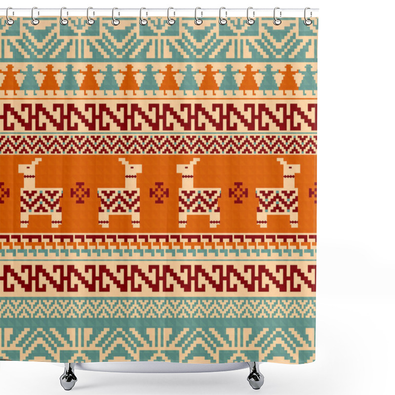 Personality  Abstract Geometric Seamless Pattern In Ethnic Style Shower Curtains