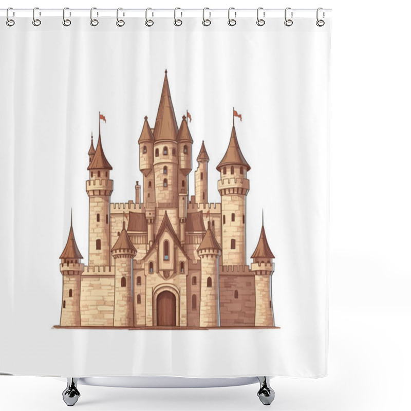 Personality  Old Castle. Vector Illustration Design. Shower Curtains