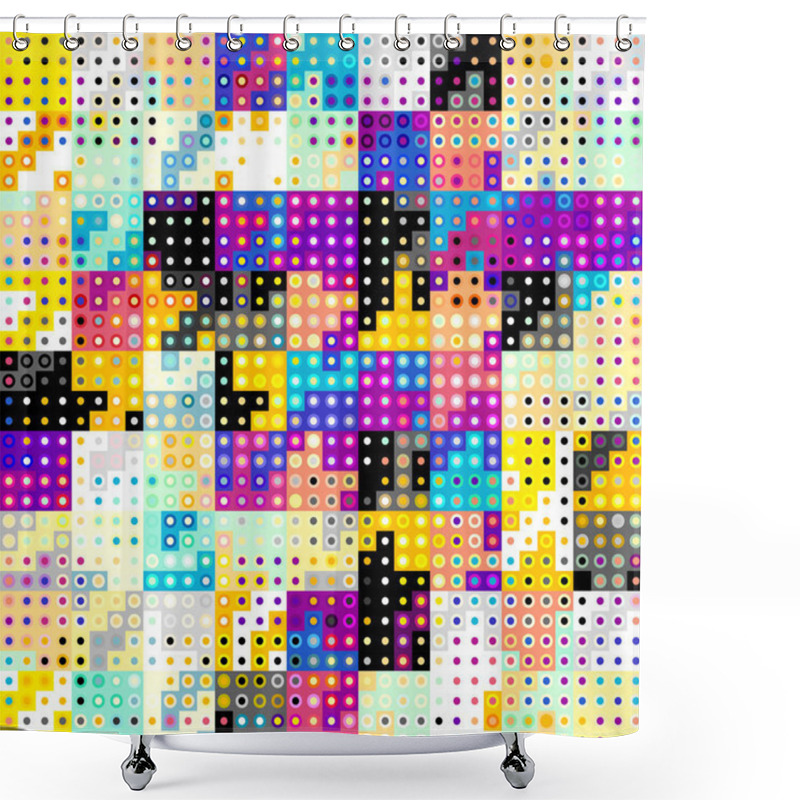 Personality  Geometric Abstract Pattern In Low Poly Style. Shower Curtains