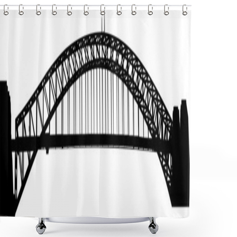 Personality  Sydney Harbour Bridge Silhouette Shower Curtains