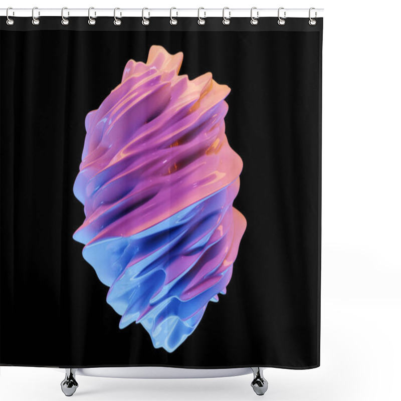 Personality  3D Illustration Of A Abstract Pink And Blue  Background With Scintillating Circles And Gloss. Illustration Beautiful.  Twirl Effect  Shower Curtains