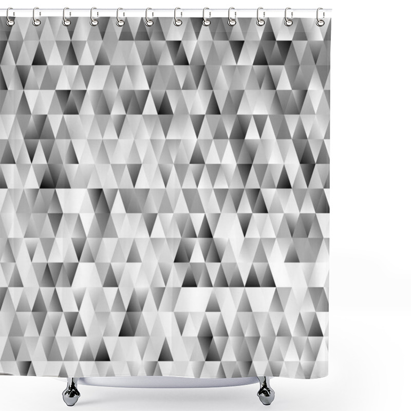 Personality  Geometric Triangular Polygon Pattern Background - Modern Gradient Vector Graphic With Grey Triangles Shower Curtains