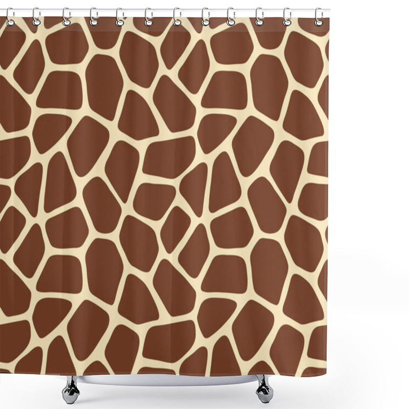 Personality  Giraffe Seamless Pattern Skin Print Design. Wild Animal Hide Artwork Background. Vector Illustration Shower Curtains