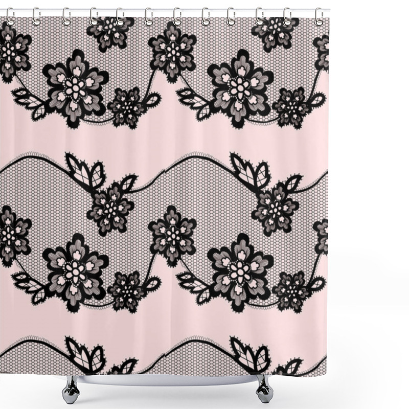 Personality  Old Lace Background, Ornamental Flowers. Shower Curtains