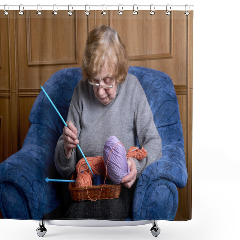 Personality  The Old Woman Sits In An Armchair Shower Curtains