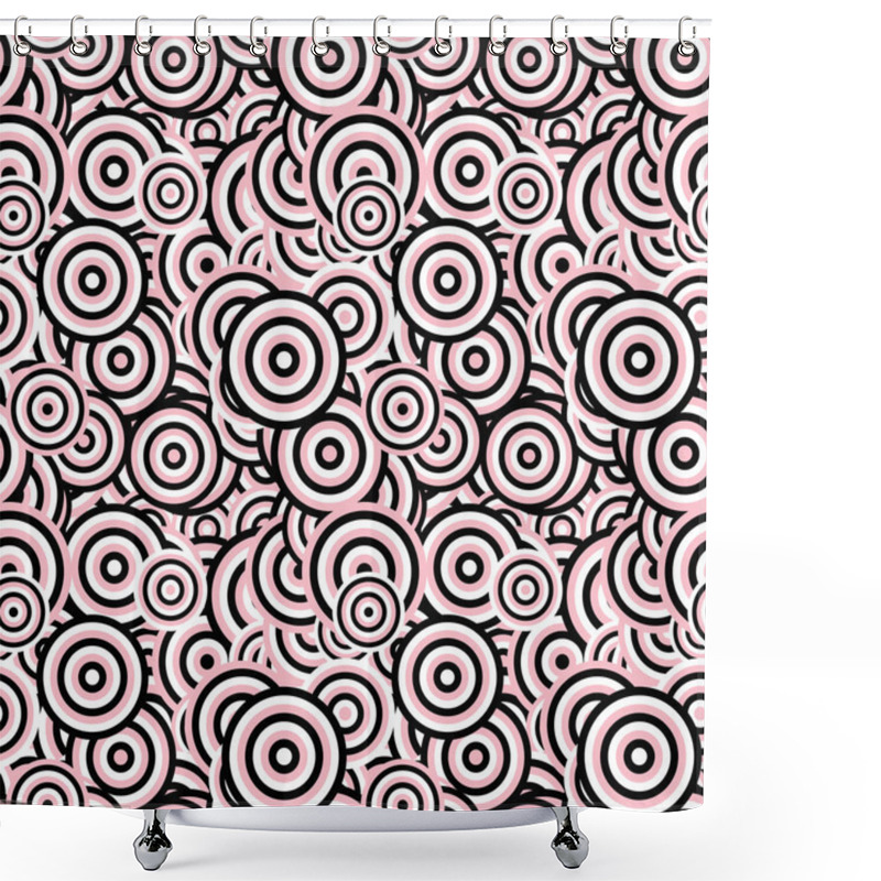 Personality  Seamless Abstract Concentric Circle Pattern Background Shower Curtains