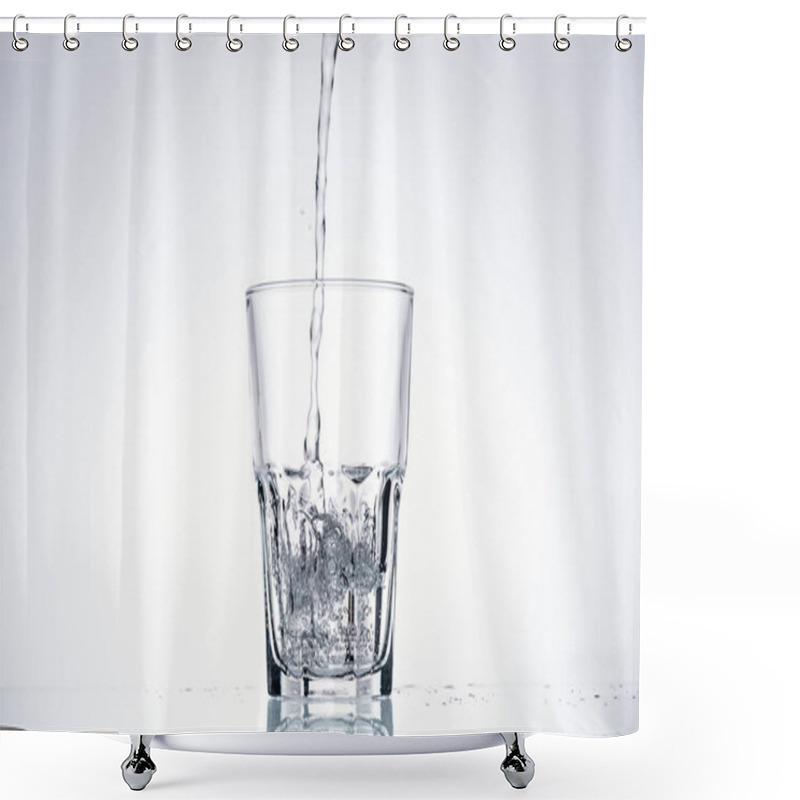 Personality  Background Of Water Pouring In Glass On White With Backlit Shower Curtains