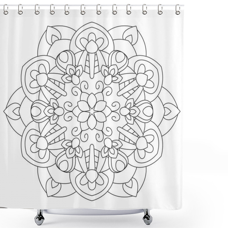 Personality  Flower Mandala Vector Illustration Shower Curtains