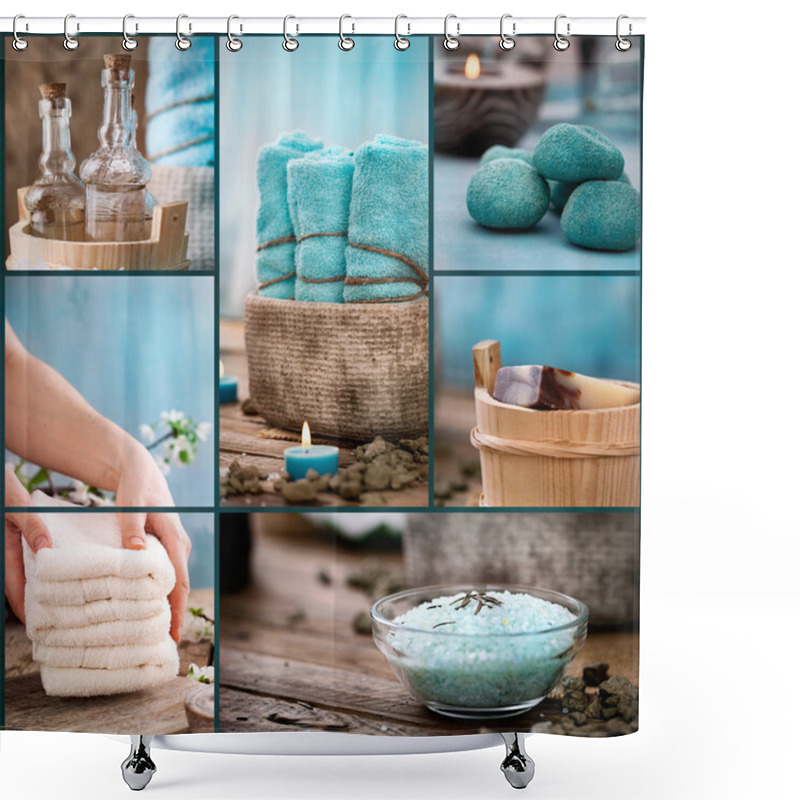 Personality  Spa Collage Shower Curtains