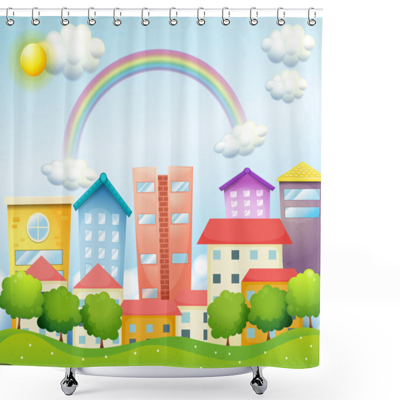 Personality  A Productive City With High Buildings Shower Curtains